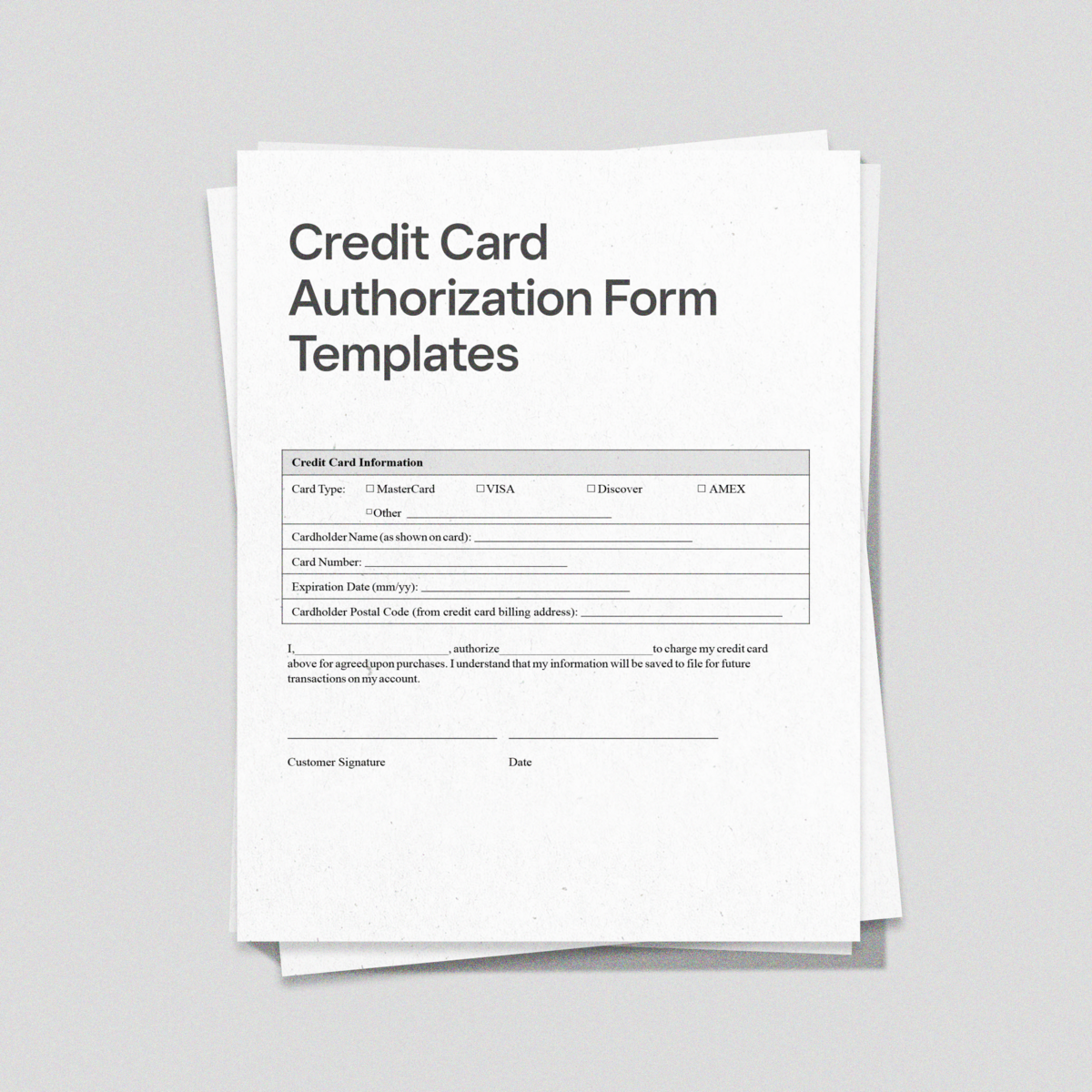 Credit Card Authorization Form Templates [PDF]