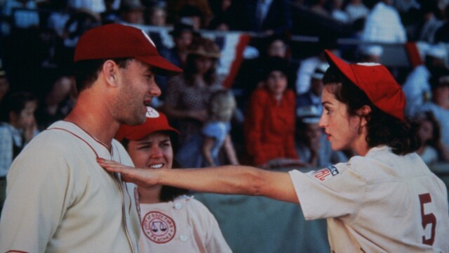 alt="A League of Their Own with Tom Hanks and Geena Davis "