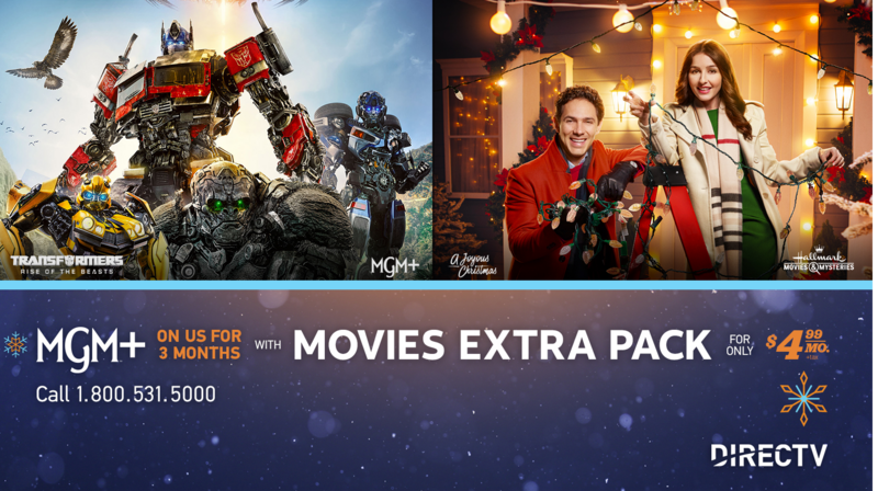 Get MGM+ on us for 3 months when you upgrade to MOVIES EXTRA PACK for $4.99/mo
