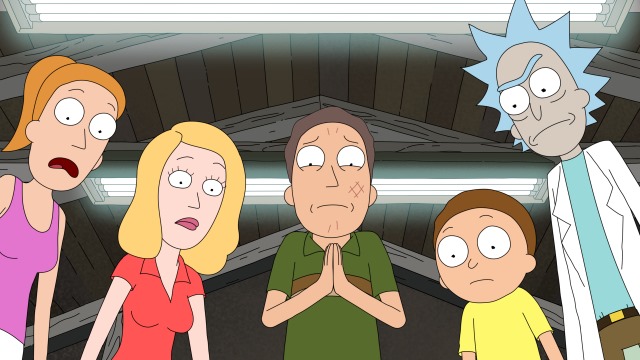 alt="Rick and Morty with the Family looking shocked.jpg"